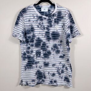 Sol Angeles Catalina Cloud Blue White Ink Saks Striped T-Shirt Men Size Medium